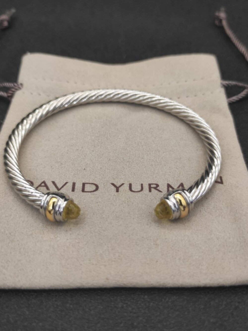 David Yurman 5mm double-tip yellow diamond bracelet
